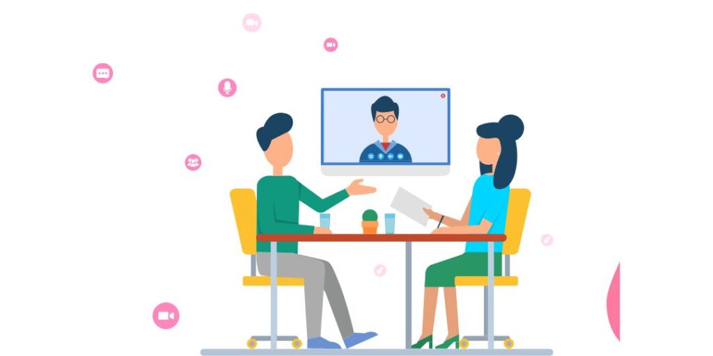 Ícone descrevendo reunião de briefing inicial para projeto de marketing digital